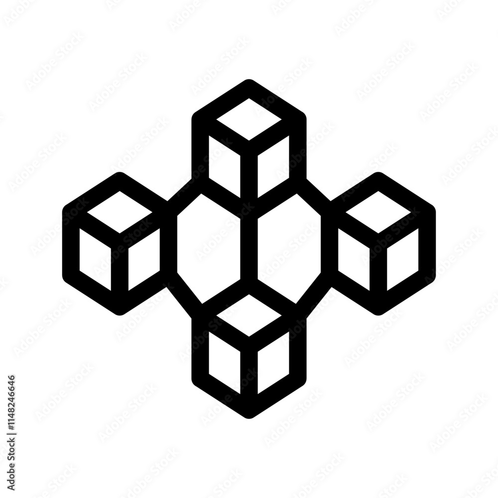 Blockchain Icon Vector Symbol Design Illustration Blockchain Icon Vector Symbol Design Illustration