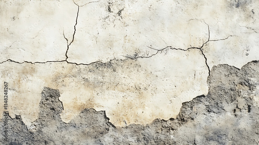 Obraz premium Weathered Wall Texture Shows Cracks and Decay