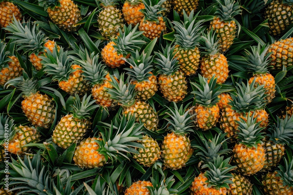 Lush Green Pineapple Plantation Abundant Harvest Lush Green Pineapple Plantation Abundant Harvest