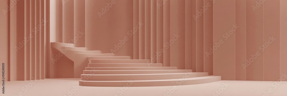 PANTONE 17-1230 Mocha Mousse Minimalist 3D Pattern Wallpaper Design PANTONE 17-1230 Mocha Mousse Minimalist 3D Pattern Wallpaper Design