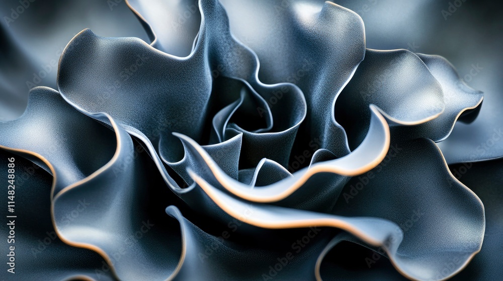 Fototapeta premium Abstract Dark Grey Sculpted Rose Close-Up