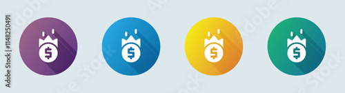 Inflation solid icon in flat design style. Economy crisis signs vector illustration.