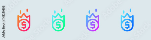 Inflation line icon in gradient colors. Economy crisis signs vector illustration.