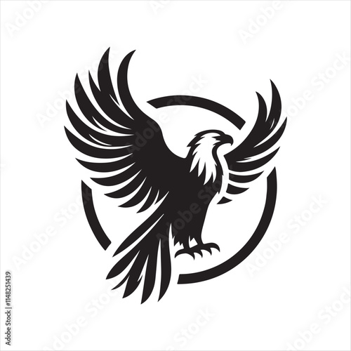 eagle silhouette vector clip art logo design photo