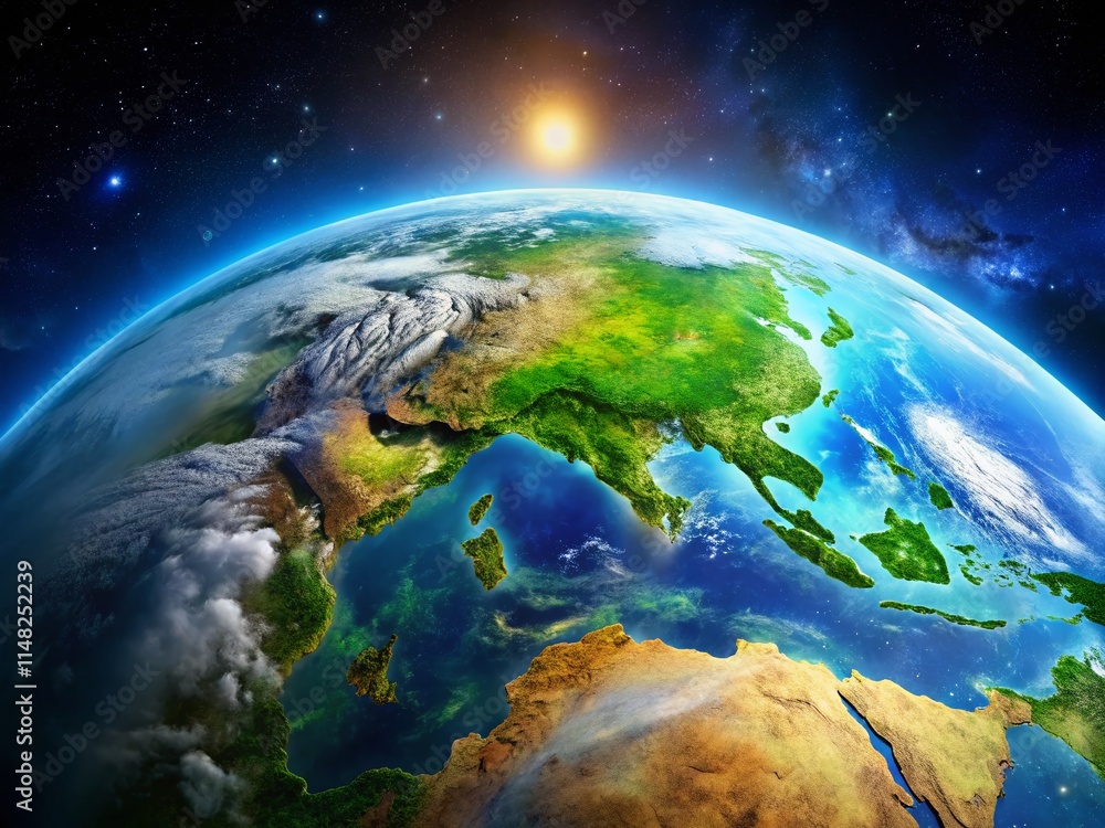 Fototapeta premium Near Space Earth Photography: Stunning 20km High-Altitude Aerial View
