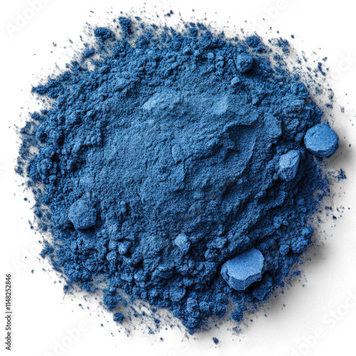 Blue powder pigment isolated on transparent background png