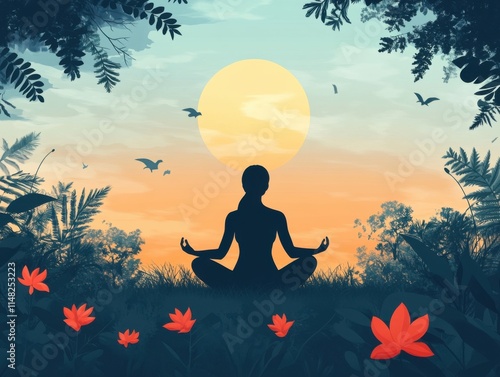 Wallpaper Mural yoga in the lotus position Torontodigital.ca