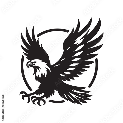 eagle silhouette vector clip art logo design