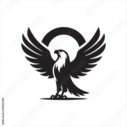 eagle silhouette vector clip art logo design