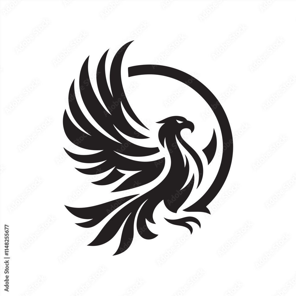 Obraz premium eagle silhouette vector clip art logo design