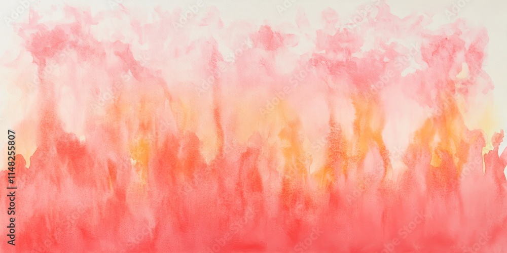 Fototapeta premium A colorful abstract watercolor painting featuring vibrant pink and orange hues, perfect for creative backgrounds and artistic projects.