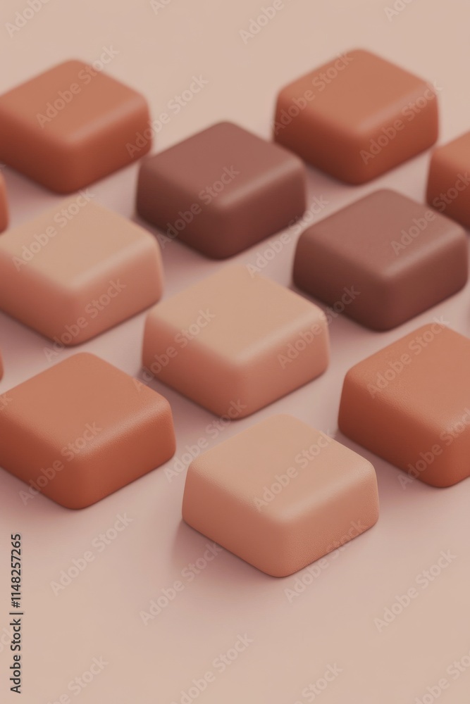 PANTONE 17-1230 Mocha Mousse Minimalist 3D Pattern Wallpaper Design PANTONE 17-1230 Mocha Mousse Minimalist 3D Pattern Wallpaper Design