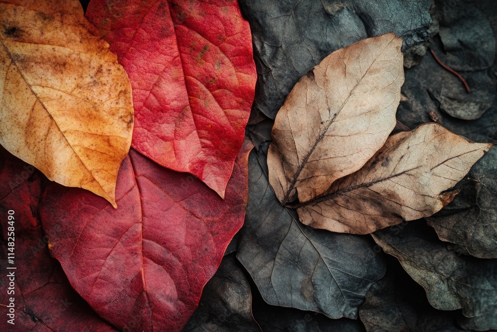 Autumn Leaves Displaying Diverse Colors and Textures Autumn Leaves Displaying Diverse Colors and Textures
