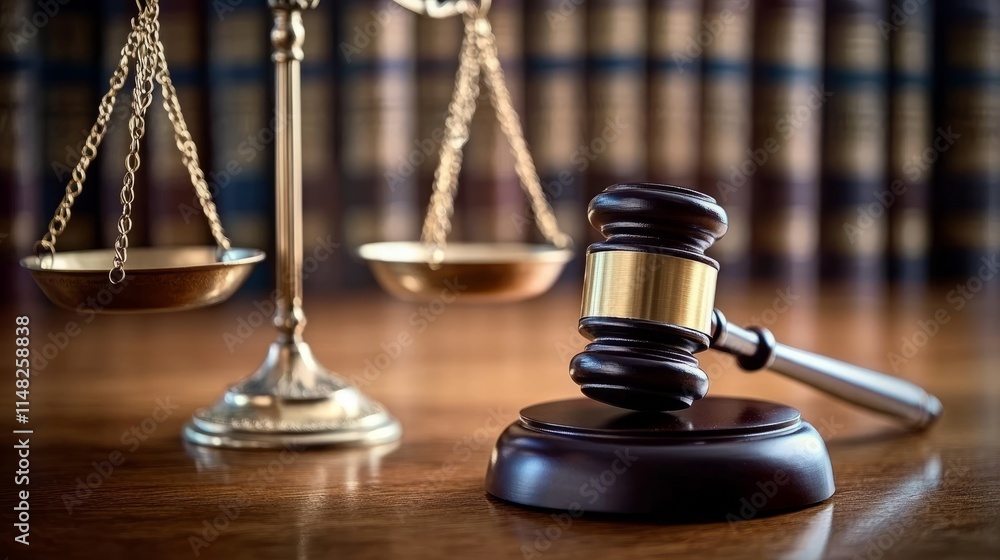 Gavel, scales of justice and law books Gavel, scales of justice and law books