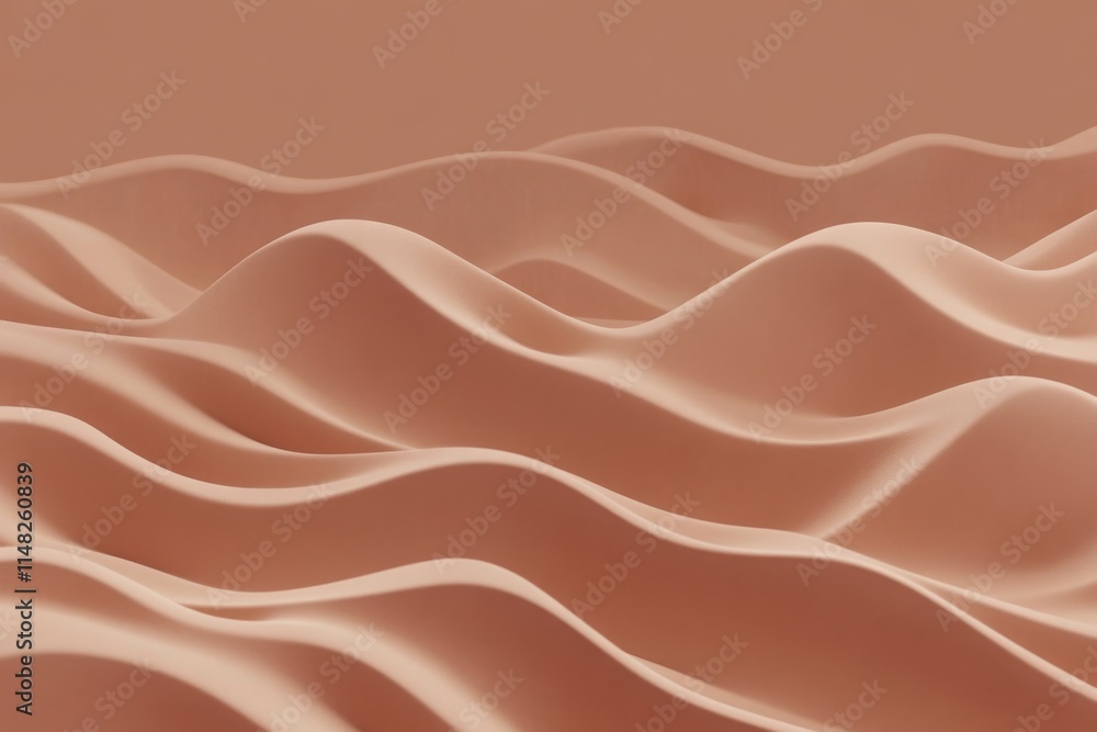 Fototapeta premium PANTONE 17-1230 Mocha Mousse Minimalist 3D Pattern Wallpaper Design