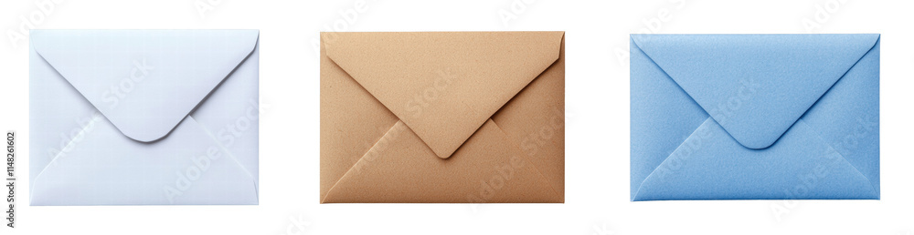 Elegant envelopes in white, gold, and blue colors Elegant envelopes in white, gold, and blue colors