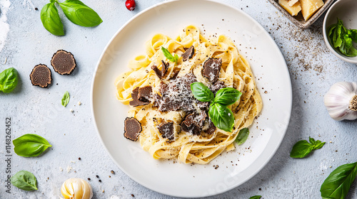 Gourmet Tagliatelle with Black Truffle and Parmesan