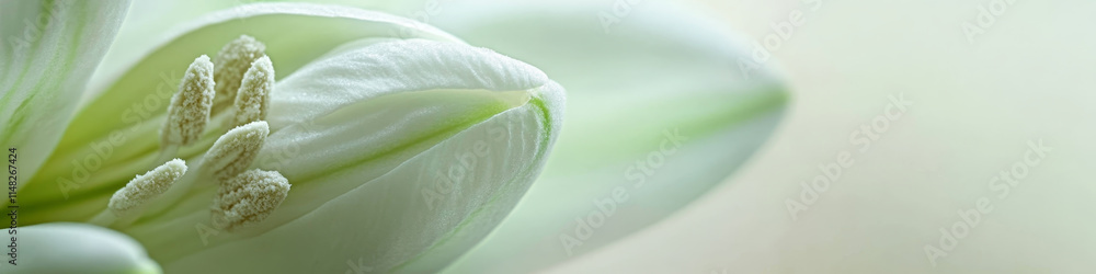 Close-Up of Green Flower Petals and Stamens Close-Up of Green Flower Petals and Stamens
