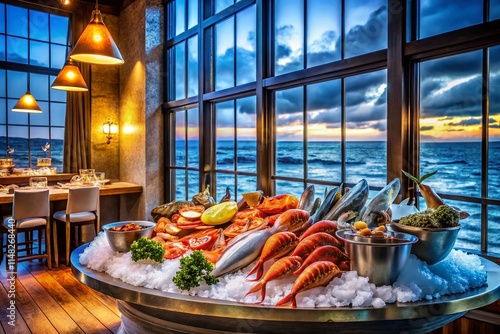 Ocean Delights: Exquisite Seafood Restaurant Photography - Coastal Cuisine, Fresh Catch, Fine Dining photo