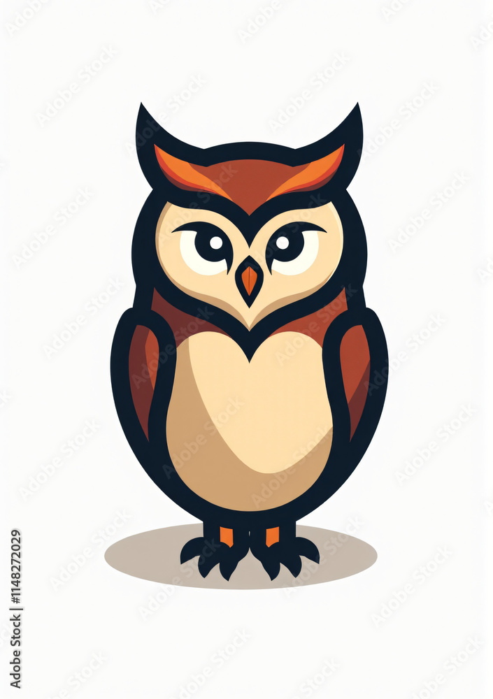 Wise Owl with Sharp Eyes, Wildlife Illustration on White Background
Wise Owl with Sharp Eyes, Wildlife Illustration on White Background
