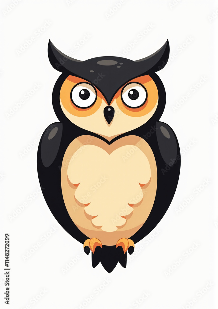 Majestic Owl in Flight, Stylized 2D Vector Art on White Background
Majestic Owl in Flight, Stylized 2D Vector Art on White Background