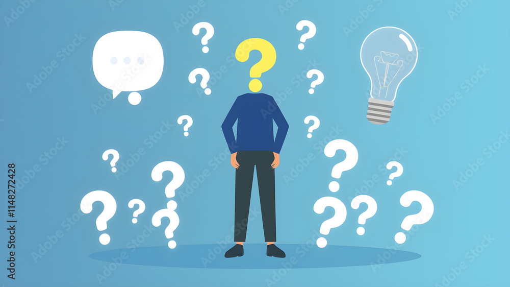 Illustration of unsolvable business problems and inability to find new ideas. Generative AI Illustration of unsolvable business problems and inability to find new ideas. Generative AI