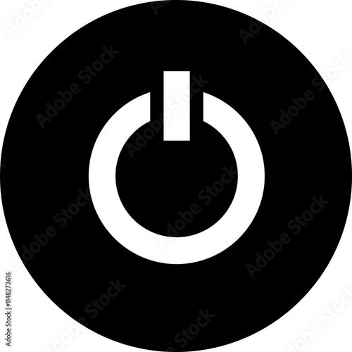 Power button icon. Power on and off Switch Icon. Multimedia Button vector. Start power symbol Isolated raster illustration on transparent background.