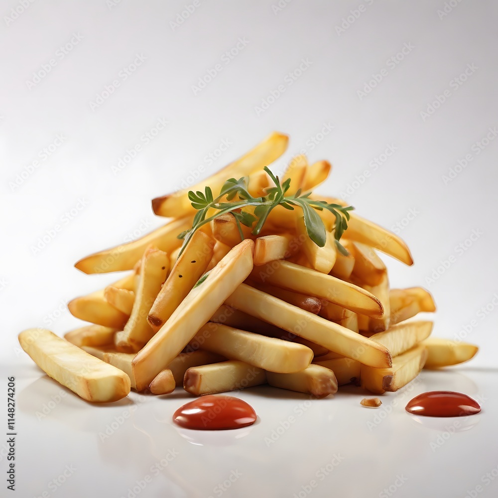 french fries with white background french fries with white background