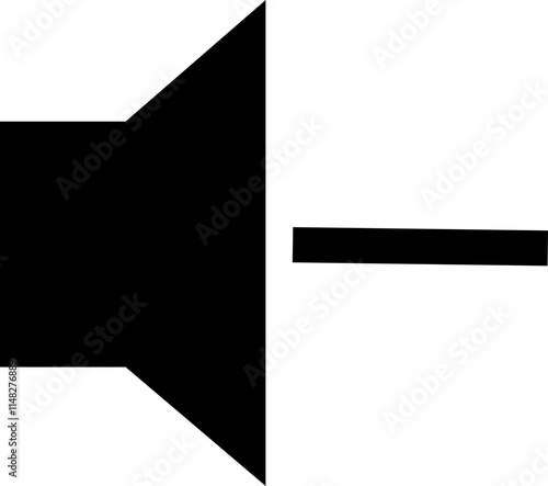 Volume down icon. Decrease Volume icon, glyph icon style. Audio speaker volume icon for apps and websites. Music Player icons. Simple vector icon sound volume. Multimedia icon symbol.