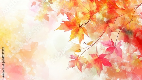 Wallpaper Mural A vibrant autumn scene with colorful leaves against a soft, blended background. Torontodigital.ca