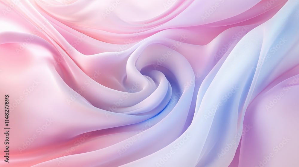 Fototapeta premium Whirling Spiral Pattern with Soft Pastel Colors, Creating a Serene and Hypnotic Artwork