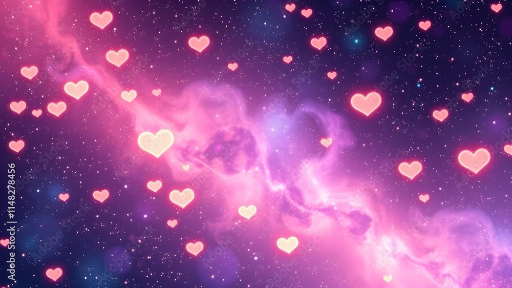Heart-shaped stars in a vibrant galaxy Heart-shaped stars in a vibrant galaxy
