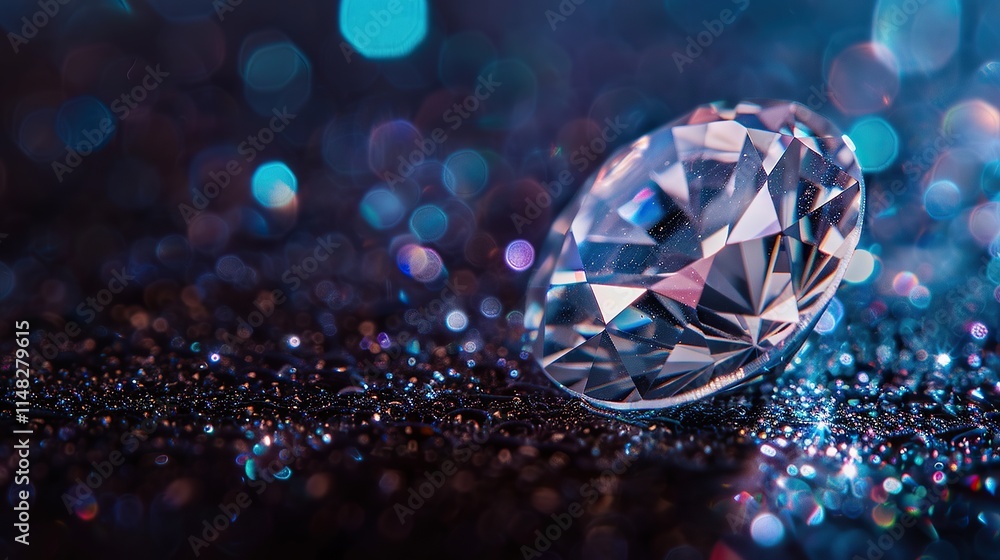 Sparkling Diamond on a Glittering Background Sparkling Diamond on a Glittering Background