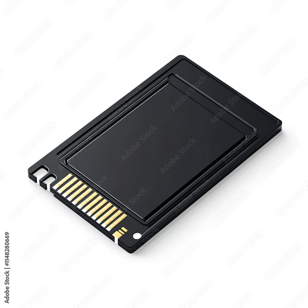 3D render of an isolated black flash memory card, white background 3D render of an isolated black flash memory card, white background