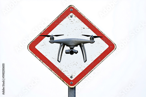 fly drone are not allowed warning sign, caution sign