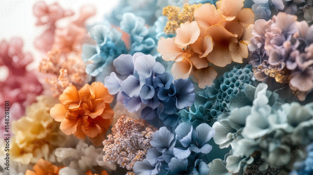 Colorful dried flowers in pastel rainbow hues. Colorful dried flowers in pastel rainbow hues.