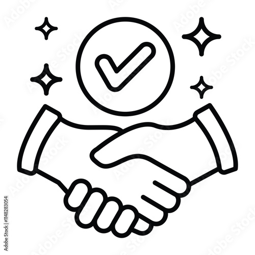 Handshake & Partnership solid icon. Handshake solid icon. Handshake vector illustration isolated on white. Partnership glyph style design, designed for web and app.