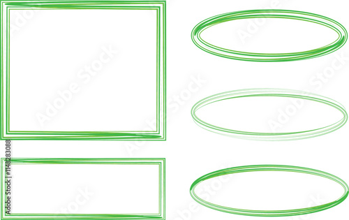 green colored creative frames set