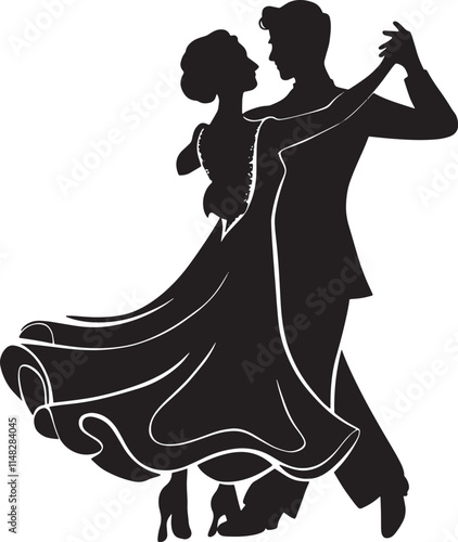 "Valentine love silhouette vector showing couples in romantic moments like embracing, kissing, proposing, and dancing, perfect for Valentine’s Day design, greeting cards, and art projects."

