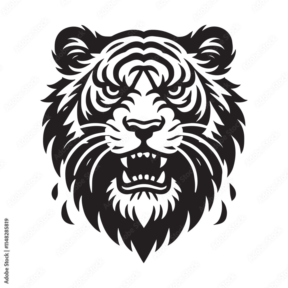 Tiger Head Silhouette Vector Icon Design Tiger Head Silhouette Vector Icon Design