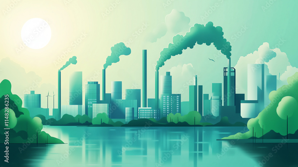 Fototapeta premium AI-Powered Tools Enabling Businesses to Track Environmental Impact with Comprehensive Sustainability Monitoring