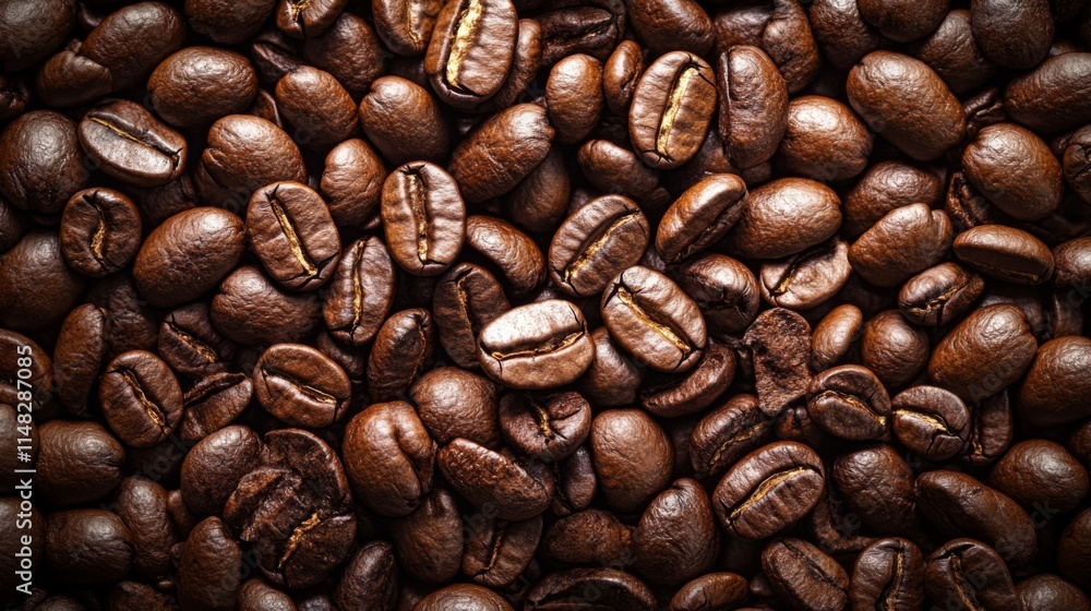 Obraz premium Texture of roasted coffee beans