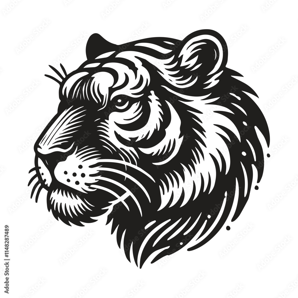 Tiger Head Silhouette Vector Icon Design Tiger Head Silhouette Vector Icon Design