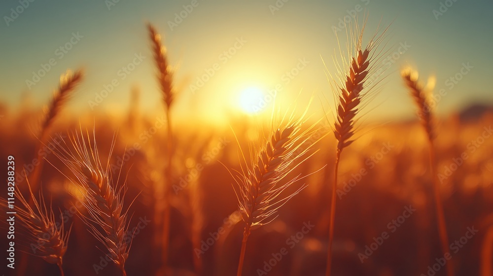 Golden wheat field at sunset. Golden wheat field at sunset.
