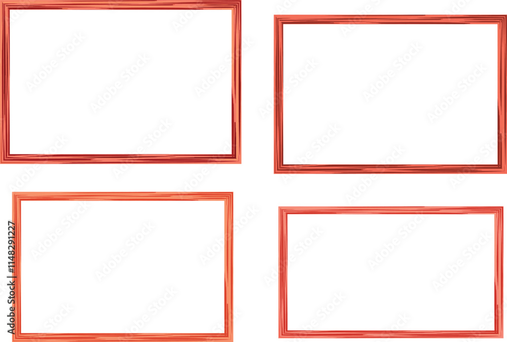 Fototapeta premium red pattern colorful rectangular frames set vector