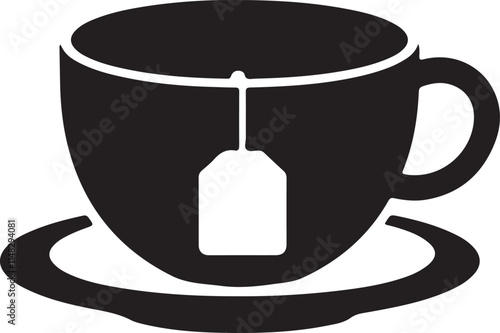 Tea Cup Silhouette Vector Art illustration