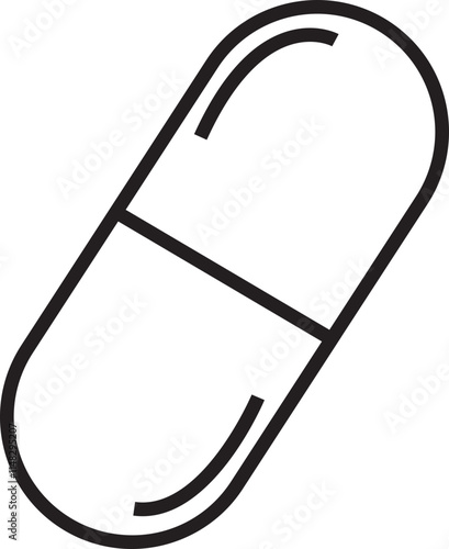 Capsule glyph Pill icon. Medicine drugs pills capsule black icon vector illustration Medicament and pharmaceutical symbol. Medical capsule pictogram isolated on transparent background.