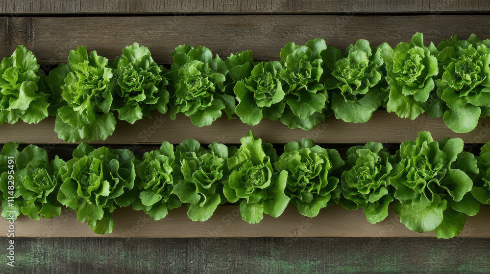 Vibrant green lettuce showcasing intricate leaf patterns Vibrant green lettuce showcasing intricate leaf patterns