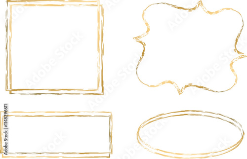 different frames gold pattern set vector