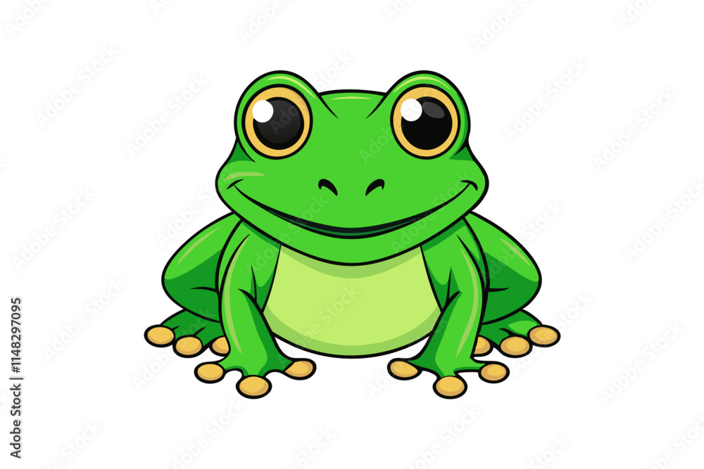 Obraz premium Cute frog illustration in withe background